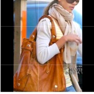 GUSTTO Parina large leather tote bag turmeric caramel XL